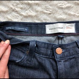 Dark indigo Paper Denim cigarette leg jeans sz 0